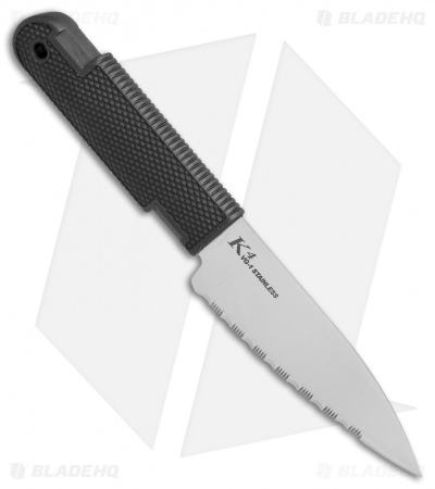 Cold Steel K-4 Fixed Blade Neck Knife w/ Sheath (4" Serr) 53T4S