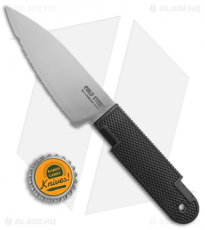 Cold Steel K-4 Fixed Blade Neck Knife w/ Sheath (4" Serr) 53T4S