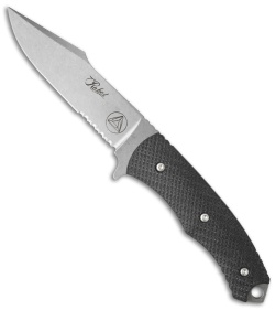 Combative Edge Rebel Fixed Blade Knife Black G-10 (5" Stonewash Serr)