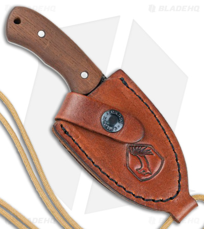 Condor Beetle Neck Knife Fixed Blade Walnut Wood (2.7" Black)