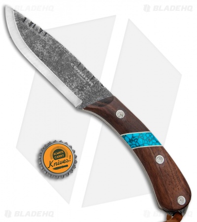 Condor Blue River Fixed Blade Knife Knife Walnut/Turquoise (4.5" Black)