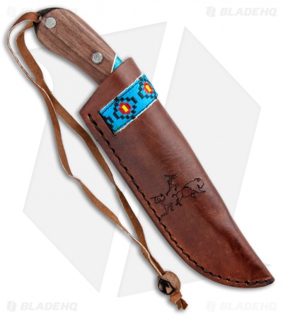 Condor Blue River Fixed Blade Knife Knife Walnut/Turquoise (4.5" Black)