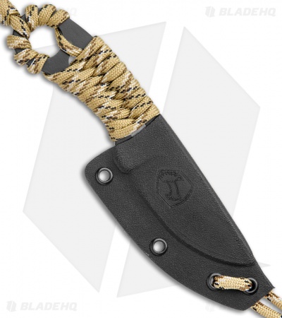 Condor Carlitos Neck Knife Fixed Blade Desert Tan Paracord (2.5" Black)