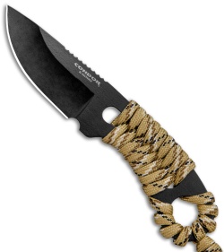 Condor Carlitos Neck Knife Fixed Blade Desert Tan Paracord (2.5" Black)