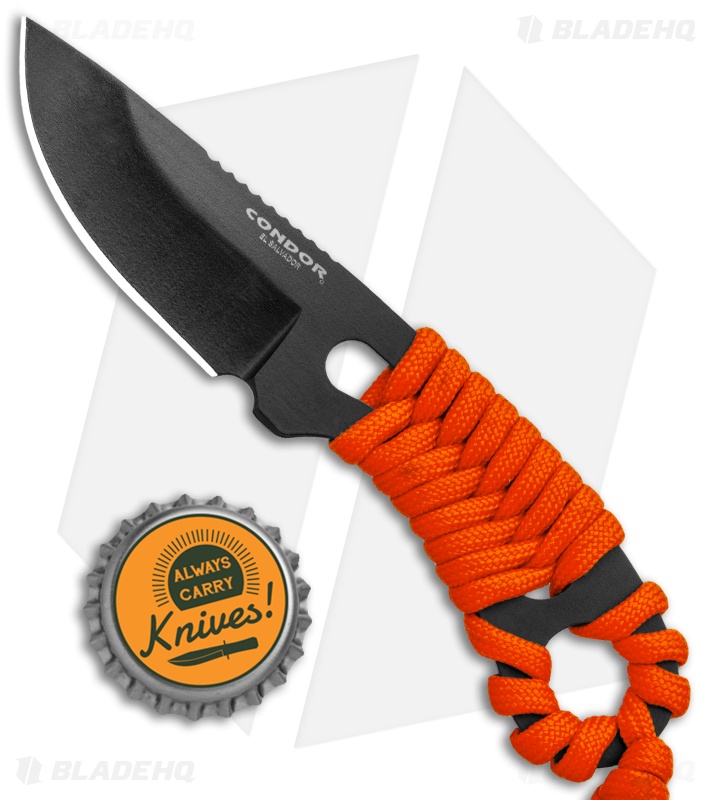 Condor Carlitos Neck Fixed Blade Orange Paracord - Blade HQ