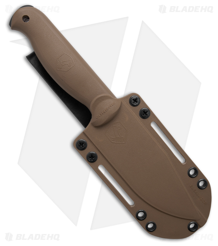 Condor Fighter Knife Fixed Blade Knife HIP Brown (4.9" Black) 