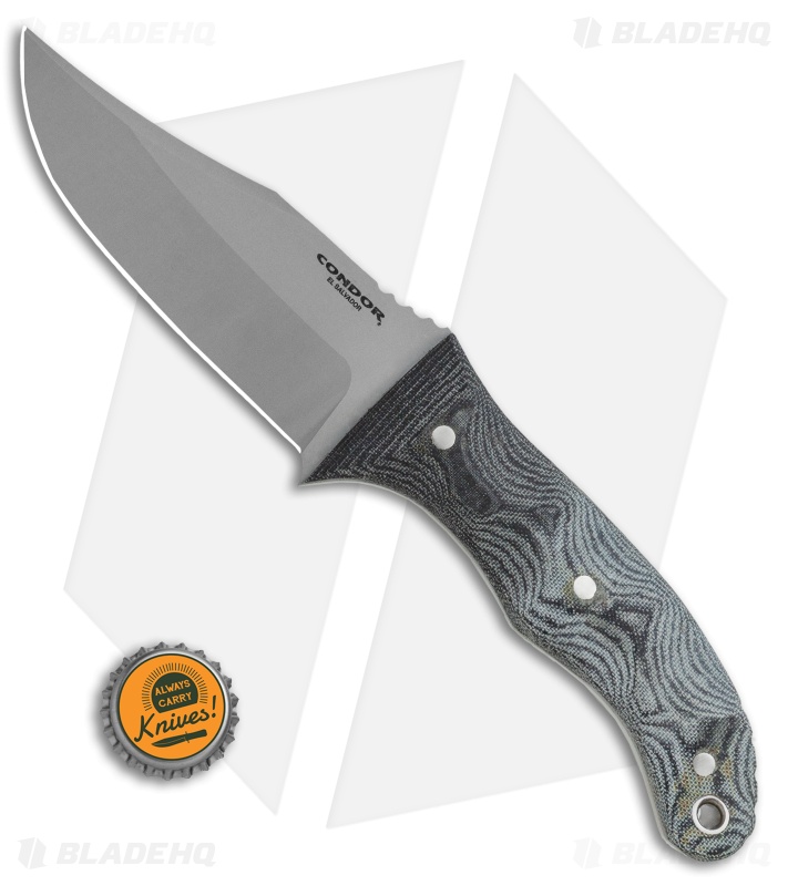 Condor Little Bowie Knife Gray Micarta Bead Blast - Blade HQ