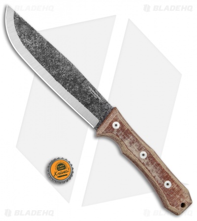 Condor Mountain Pass Camp Fixed Blade Knife w/ Leather Sheath (7" Black) 