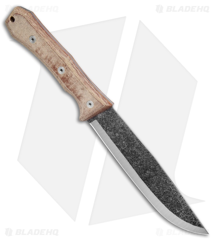 Condor Mountain Pass Camp Fixed Blade Knife w/ Leather Sheath (7" Black) 