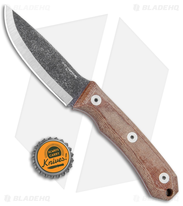Condor Mountain Pass Carry Fixed Blade Knife w/ Leather Sheath