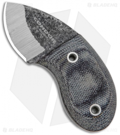 Condor Tortuga Neck Knife Fixed Blade Gray Mcarta (1.4" Black)