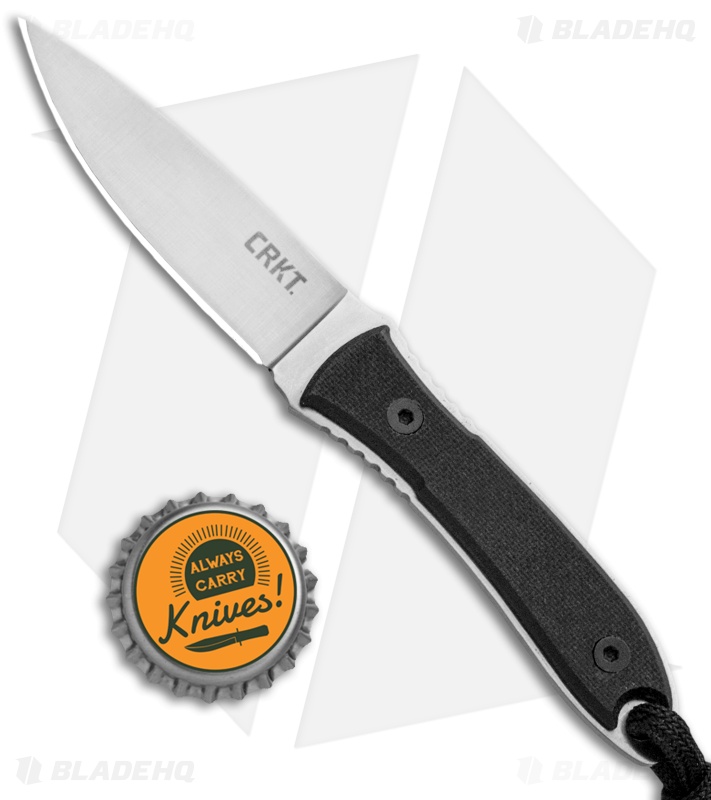 CRKT Carson F4-02N Fixed Blade Neck Knife Black G-10 (2.88" Satin)