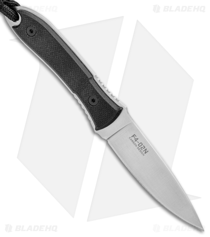 CRKT Carson F4-02N - Fixed Blade Neck Knife | Black + Satin