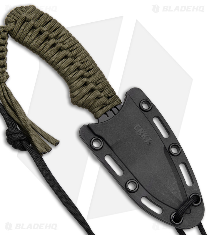 CRKT Crawford Thunder Strike Neck Knife Green Paracord (2.8" Black) 2032