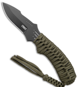 CRKT Crawford Thunder Strike Neck Knife Green Paracord (2.8" Black) 2032