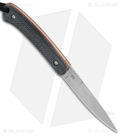 CRKT Folts Biwa Fixed Blade Knife Black Resin Infused Fiber (3" Satin) 