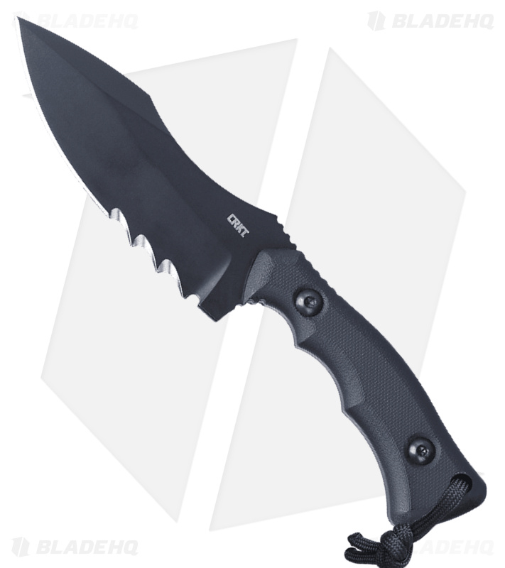 CRKT Kaila Cumings Bugsy Fixed Blade Knife Black G-10 (3.78" Black Veff Serr)