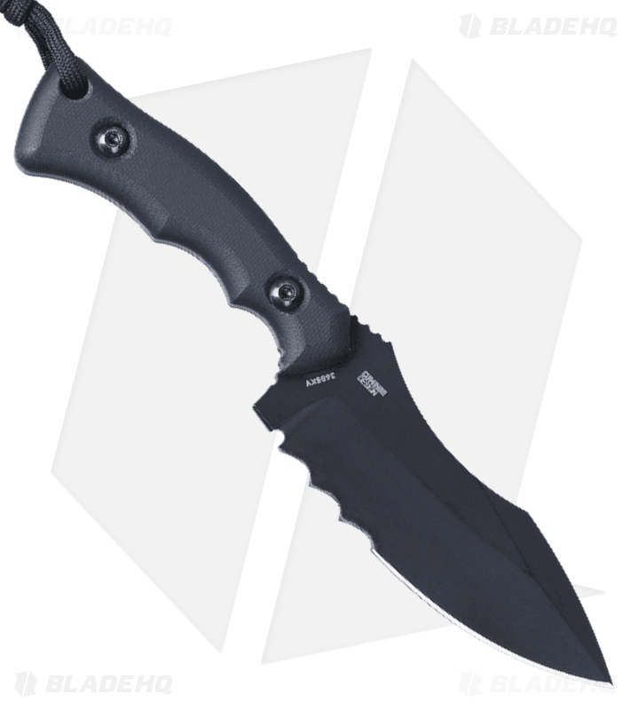 CRKT Kaila Cumings Bugsy Fixed Blade Knife Black G-10 (3.78" Black Veff Serr)