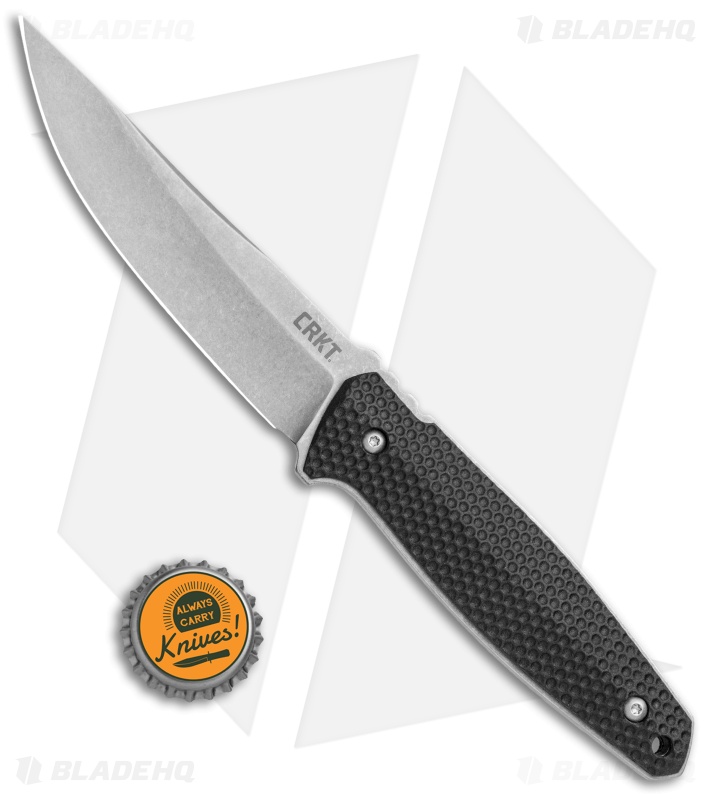 CRKT Lucas Burnley Strafe Fixed Blade Knife Black GFN (4.6" Satin)1210