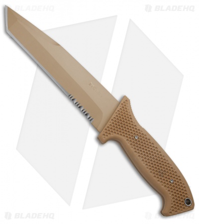 CRKT M60 16NKD Large Fixed Blade Tanto Knife Desert Tan (6.13" Tan Serr)