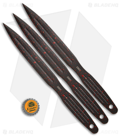 CRKT Onion Throwing Knives 3-Piece Set Black (6.25" Black/Red) 