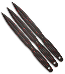 CRKT Onion Throwing Knives 3-Piece Set Black (6.25" Black/Red) 