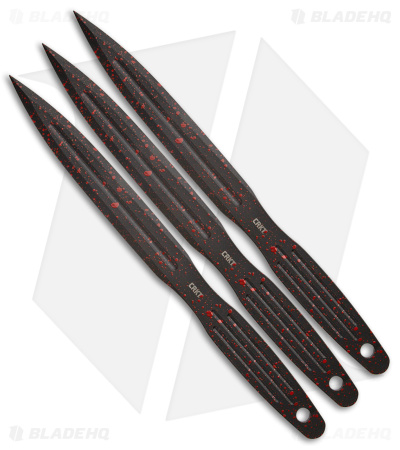 CRKT Onion Throwing Knives 3-Piece Set Black (6.25" Black/Red) 