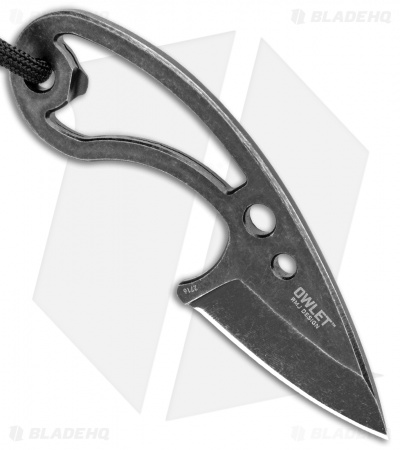 CRKT Owlet Fixed Blade Neck Knife Skeletonized (2.125" Black Stonewash) 2716 