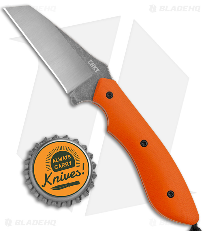 CRKT S.P.I.T. Knife Small Pocket Inverted Tanto Orange G-10 (2.15" Stonewash) 