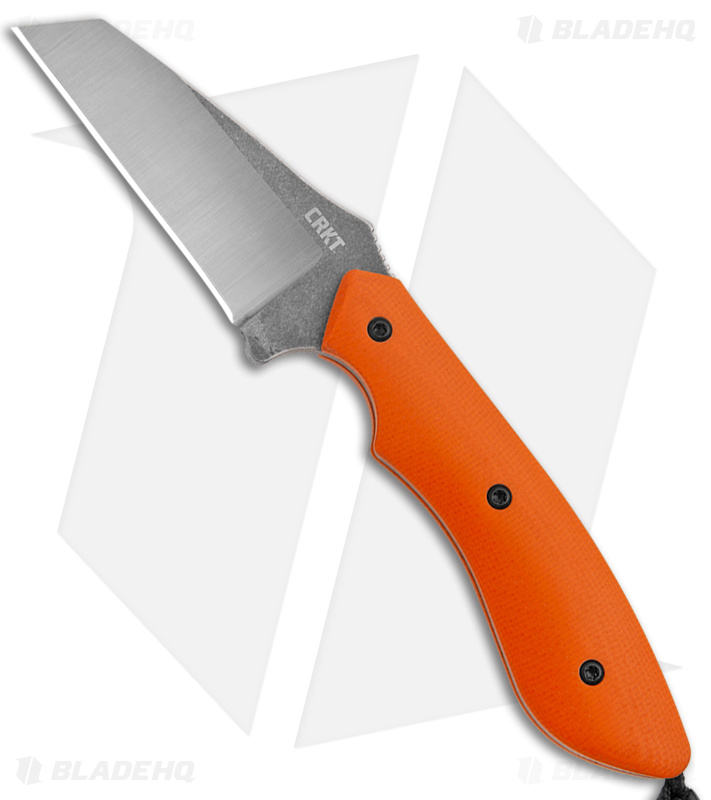 CRKT S.P.I.T. Knife Small Pocket Inverted Tanto Orange G-10 (2.15" Stonewash) 