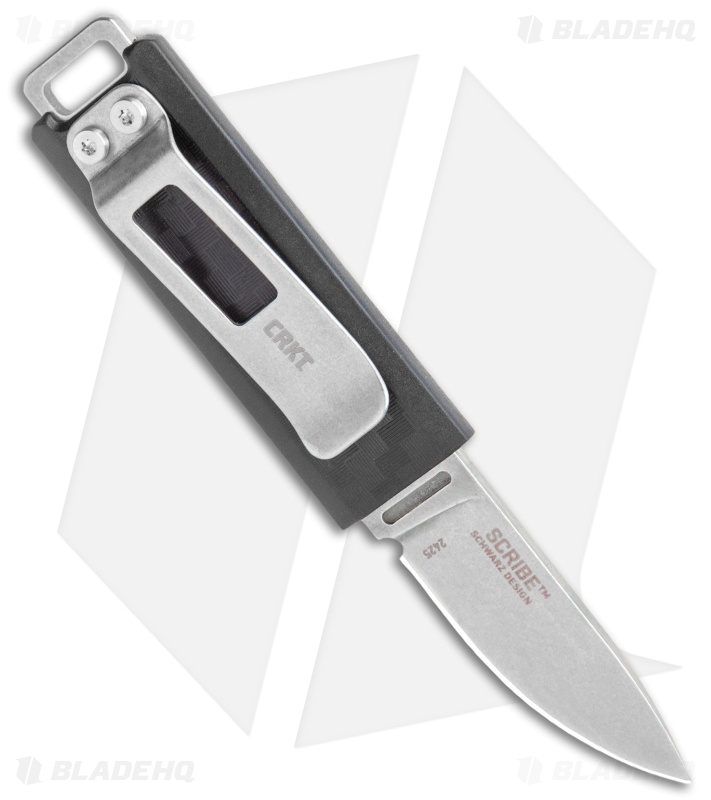 CRKT Scribe Fixed Blade Knife Black GRN (1.8" Stonewash) 2425