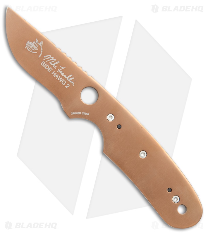CRKT Side Hawg 2 Fixed Blade Neck Knife w/ Pivot Sheath (2.25" Bronze) 2404BR