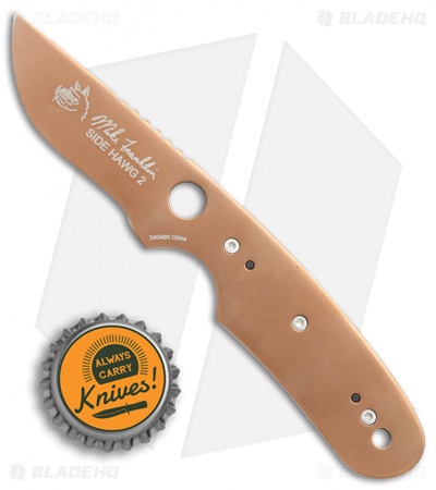 CRKT Side Hawg 2 Fixed Blade Neck Knife w/ Pivot Sheath (2.25" Bronze) 2404BR