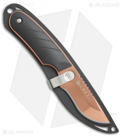 CRKT Side Hawg 2 Fixed Blade Neck Knife w/ Pivot Sheath (2.25" Bronze) 2404BR