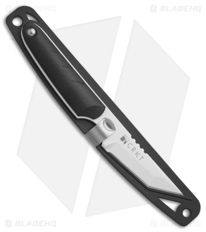 CRKT Side Hawg 3 Tanto Fixed Blade Neck Knife w/ Pivot Sheath (2" White) 2405W