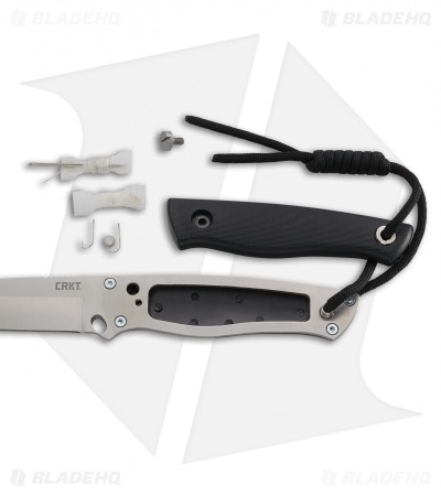 CRKT TSR Terzuola Survival Rescue Fixed Blade Knife Black GFN (4.3" Satin ) 2061