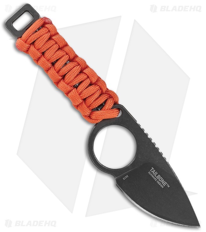 CRKT Schwarz Tailbone Fixed Blade Knife Orange Cord (2.4" SW) 2415