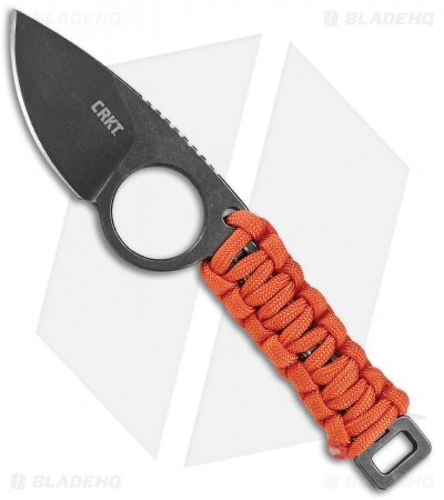 CRKT Schwarz Tailbone Fixed Blade Knife Orange Cord-Wrapped (2.4" SW) 2415