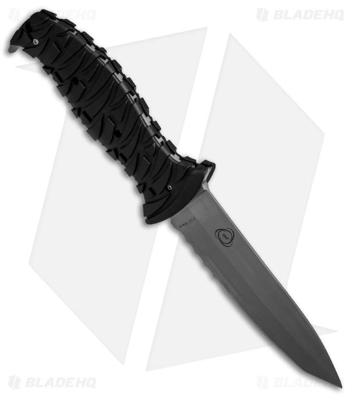 CRKT Ultima Tactical Fixed Blade Knife Black GFN (4.8" Gray Serr) 2125