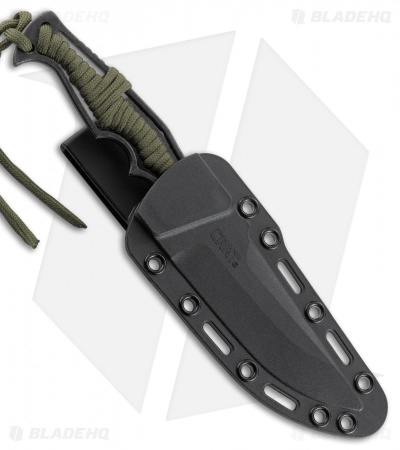 CRKT Tighe Breaker Fixed Blade Knife Green Paracord (4.25" Black Stonewash)1110