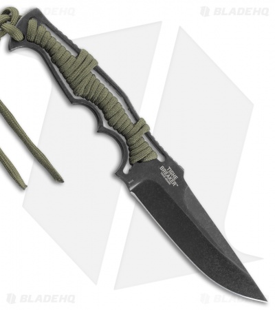 CRKT Tighe Breaker Fixed Blade Knife Green Paracord (4.25" Black Stonewash)1110
