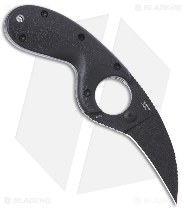 CRKT Kommer Bear Claw Fixed Blade Knife Black Nylon (2.39" Black)