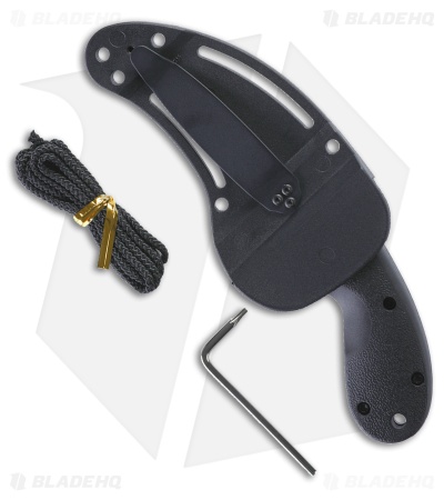 CRKT Kommer Bear Claw Fixed Blade Knife Black Nylon (2.39" Stonewash Serr)