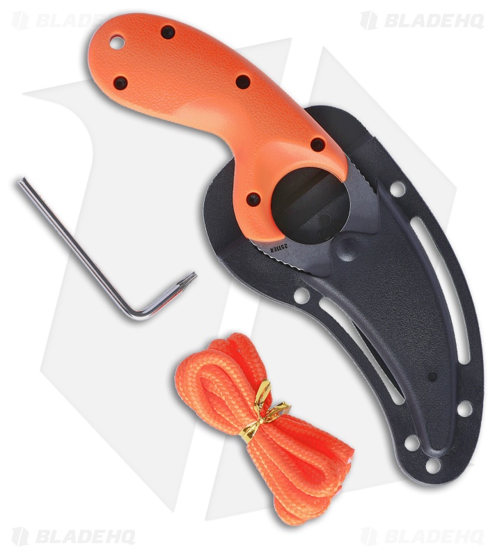 CRKT Bear Claw Fixed Blade Hawkbill Serrated | Orange Nylon
