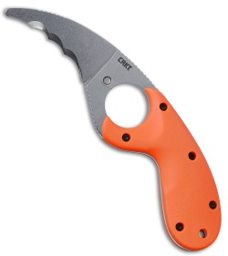 CRKT Kommer Bear Claw Fixed Blade Knife Orange Nylon (2.39" Stonewash Serr)