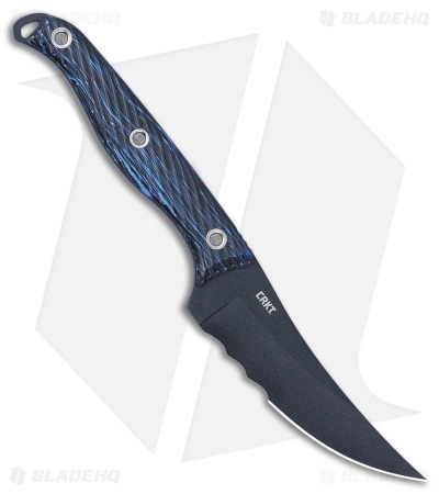 CRKT Clever Girl Fixed Blade Knife Blue G-10 (4.60" Black)