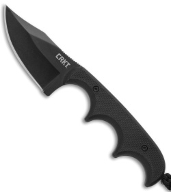 CRKT Folts Minimalist Bowie Neck Knife Black G-10 (2" Black) 2387K