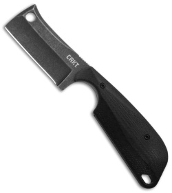 Flytanium Black G-10 + CRKT Folts Minimalist Cleaver Neck Knife (2" Black SW)