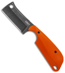 Flytanium Orange G-10 + CRKT Folts Minimalist Cleaver Neck Knife (2" Black SW)