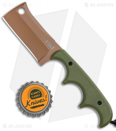 CRKT Folts Desert Warrior Minimalist Cleaver Neck Knife (2.1" Copper D2)